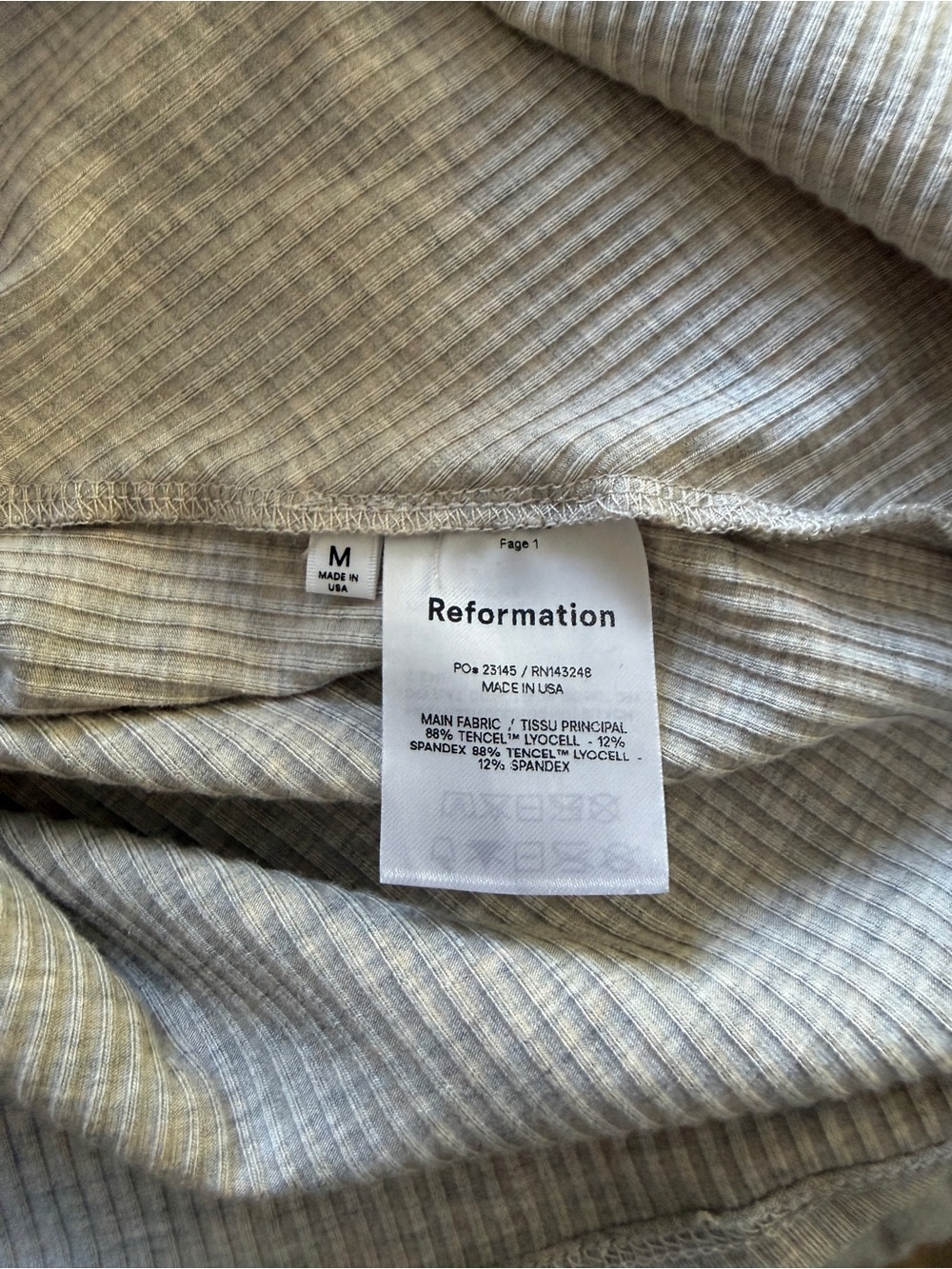 Reformation Beige Button-Front Ruched Polo Dress - Picture 6 of 6